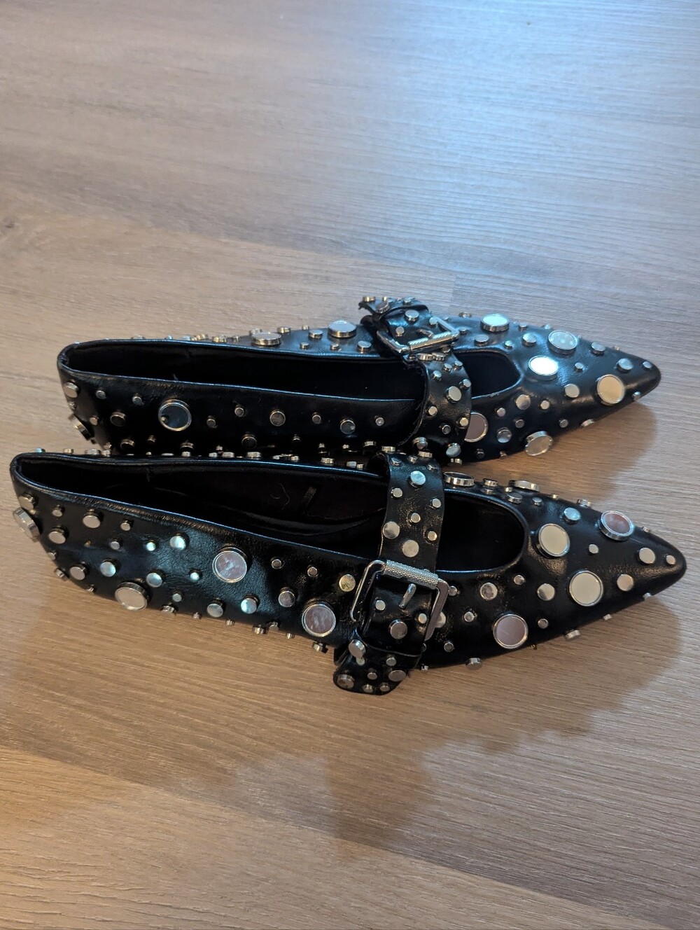 Zara Mirrored Leather Mary Jane Flat - Picture 4 of 7